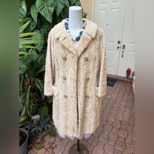 M Blaustein Blonde Fur Coat Sz XXS/XS/S Petite